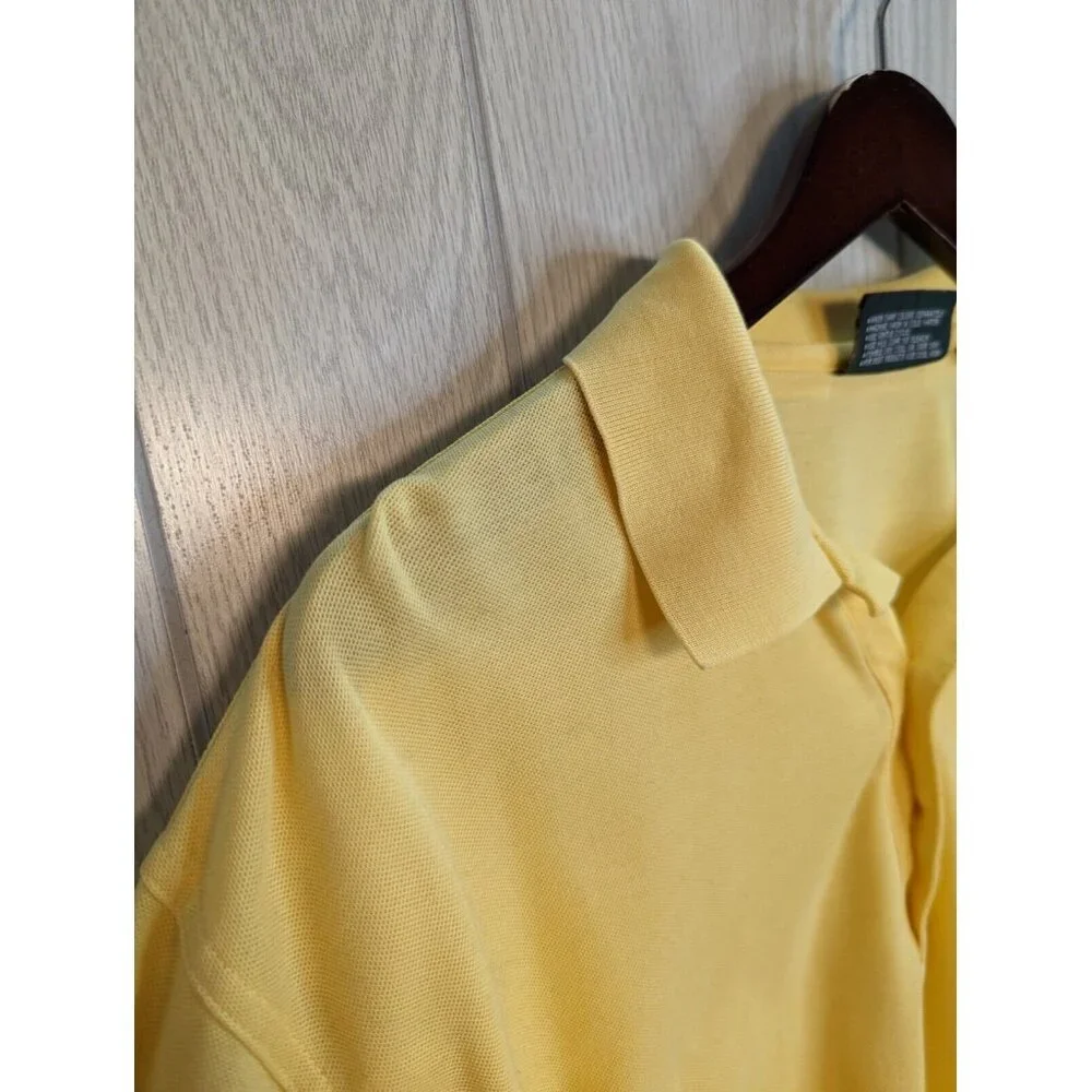 Masters Collection Yellow Solid Short Sleeve Polo Golf Shirt Men's Size Large - Picture 4 of 6